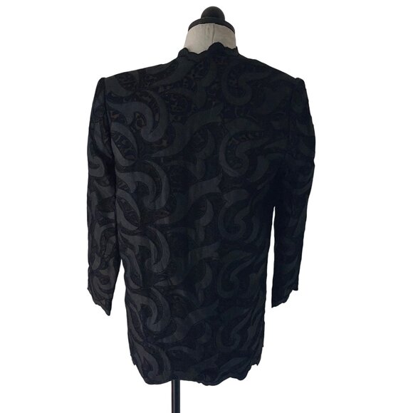 Leon Paule Beverly Hills Vintage Womens Jacket Size Medium Black Scallop Edge - Picture 3 of 16